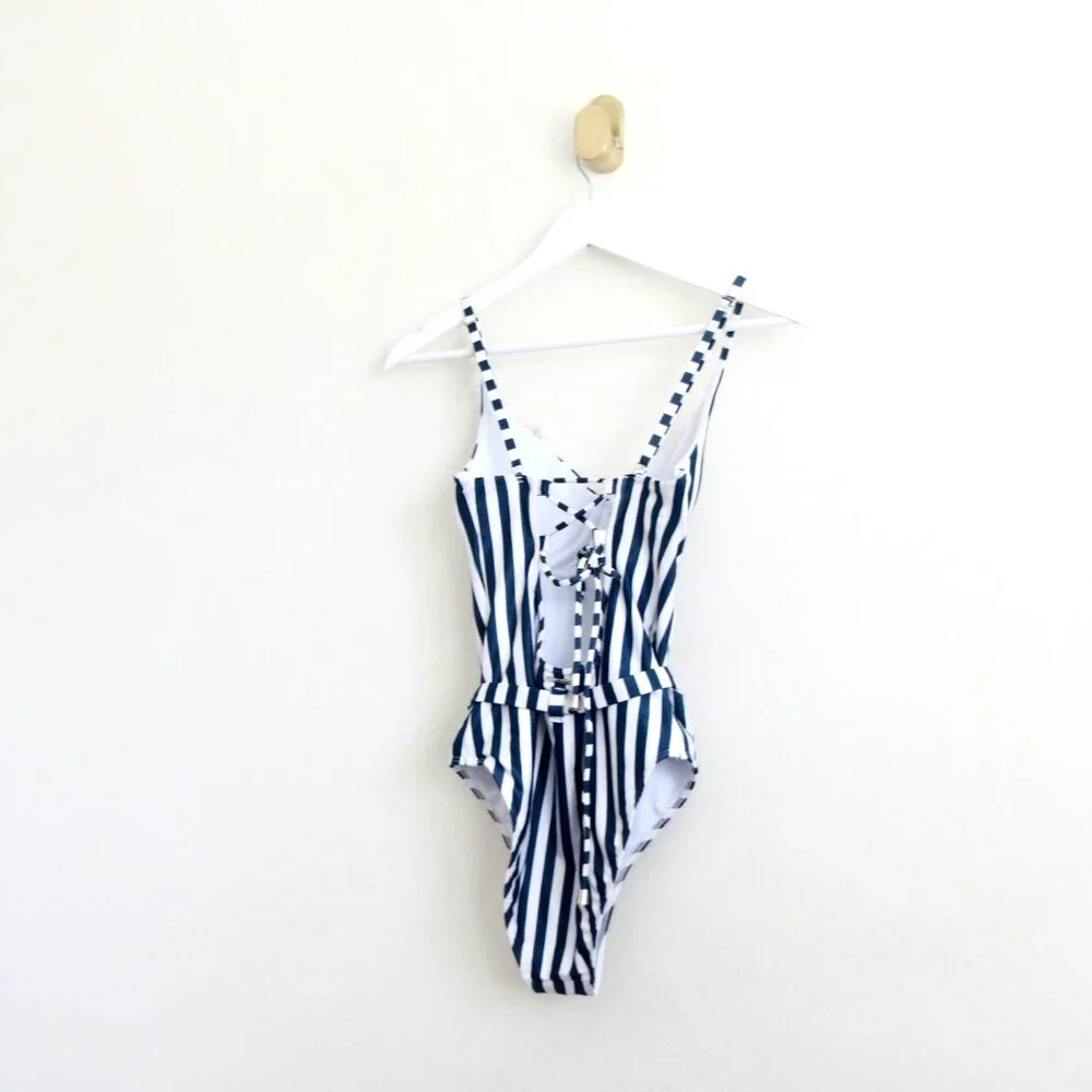 NEW! Kenny Flowers The Hamptons One Piece Swimsuit stripped SZ M - Picture 12 of 14